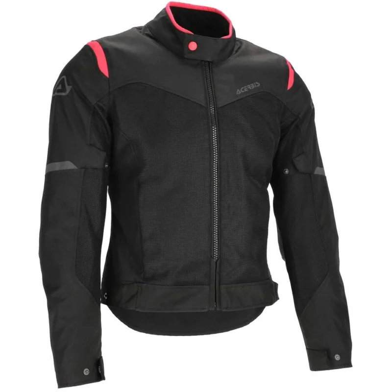 Offerta Lampo Acerbis New RAMSEY LADY My Vented 2.0 Summer Fabric Women's Motorcycle Jacket Black Pink