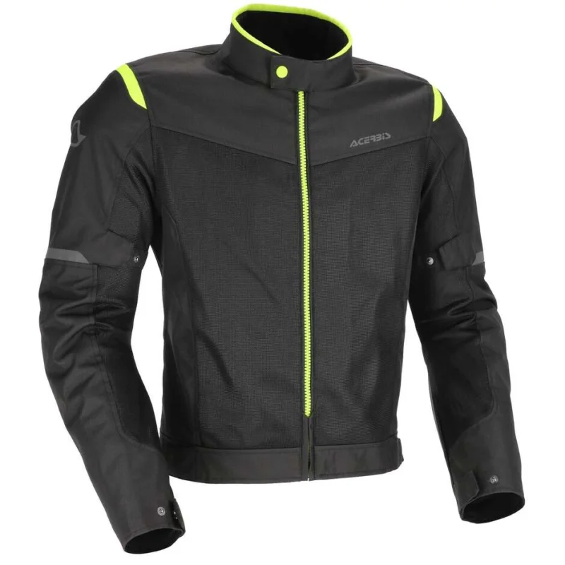 Acerbis New RAMSEY My Vented 2.0 CE Perforated Summer Motorcycle Jacket Black Yellow Prezzo Di Fabbrica