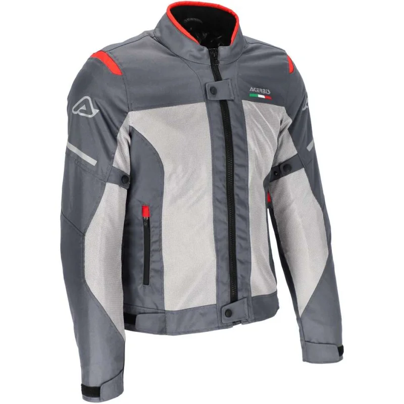 Must-Have Acerbis ON ROAD RUBY LADY 3 Layer CE Women's Motorcycle Jacket Gray Red