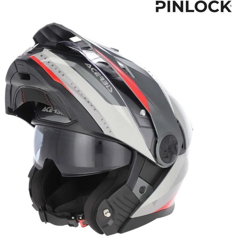 Acerbis Rider P/J Multi Modular Motorcycle Helmet Grey Red Direttamente Dal Produttore
