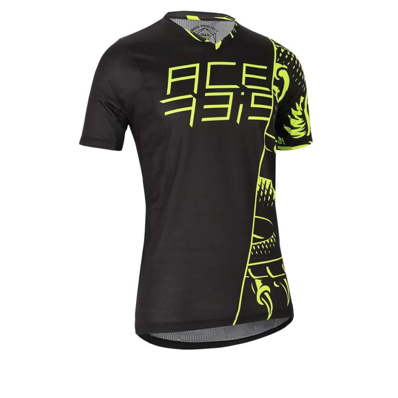 Nuovo Arrivo Acerbis Short Sleeve Bike Jersey Mtb eBike Combat Black Yellow