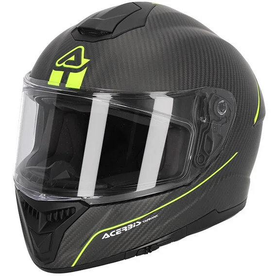 Ordina Subito Acerbis Tarmak 2206 Integral Motorcycle Helmet Carbon Black Yellow Fluo