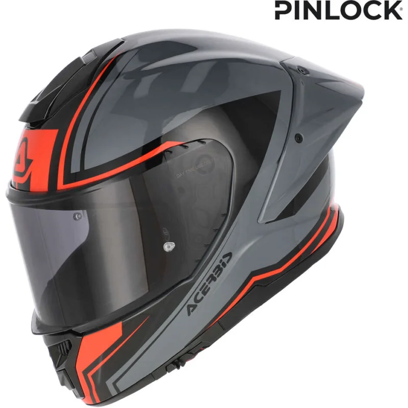 Acerbis Tarmak-X Integrated Motorcycle Helmet Grey Red Occasione