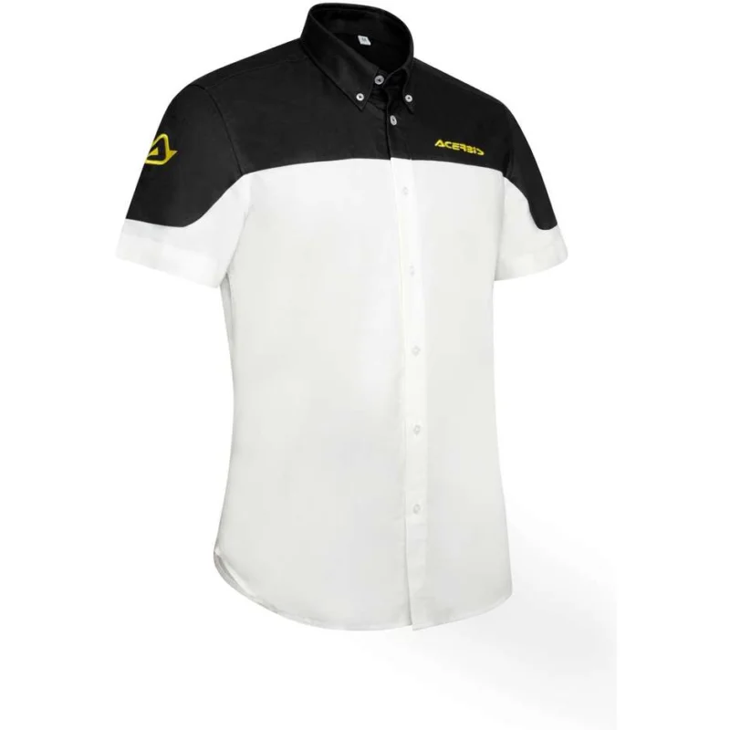 Acerbis TEAM Casual Shirt White Black Pagamento Sicuro