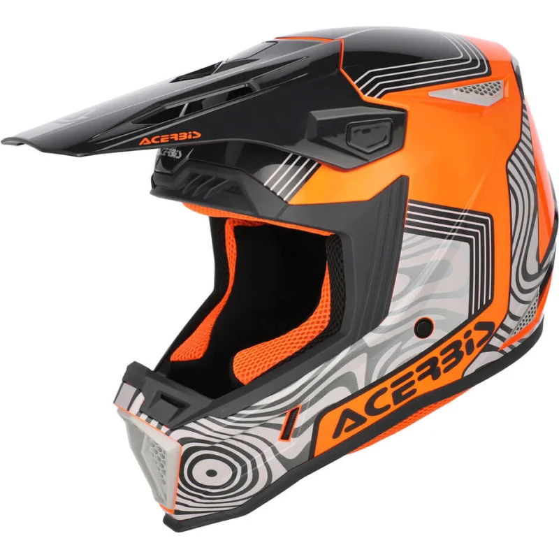 Acerbis Whoops Cross Enduro Motorcycle Helmet Grey Orange Economico