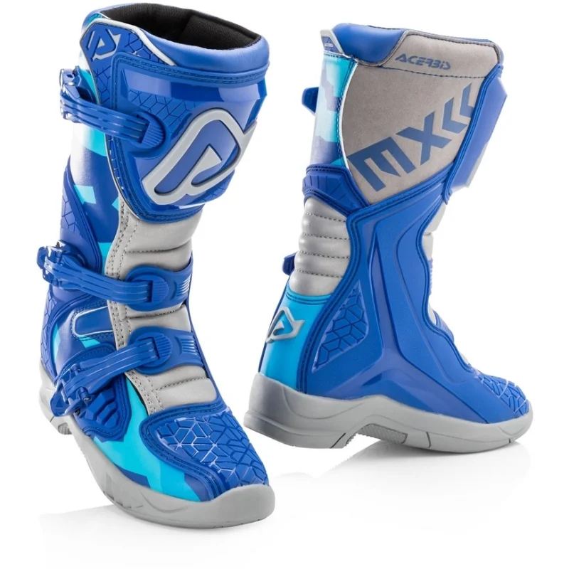 Acerbis X-TEAM KID Blue Moto Cross Enduro Child Boots Più Venduto