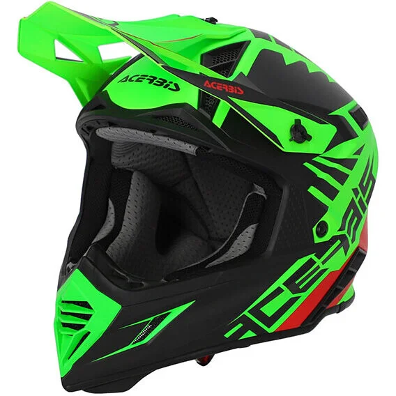 Acerbis X-Track 2206 Cross Enduro Motorcycle Helmet Green Black Prezzo Conveniente