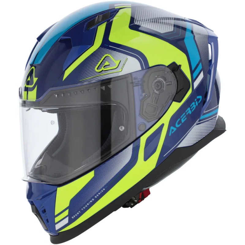 ACERBIS X-WAY Full Face Motorcycle Helmet Blue Yellow Quantità Limitata