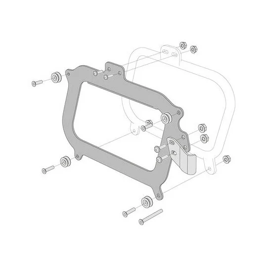 Adapter Kit for Givi Side Carriers Black Sw-Motech KFT.00.152.10700/B for Mounting 2 Cases Quantità Limitata