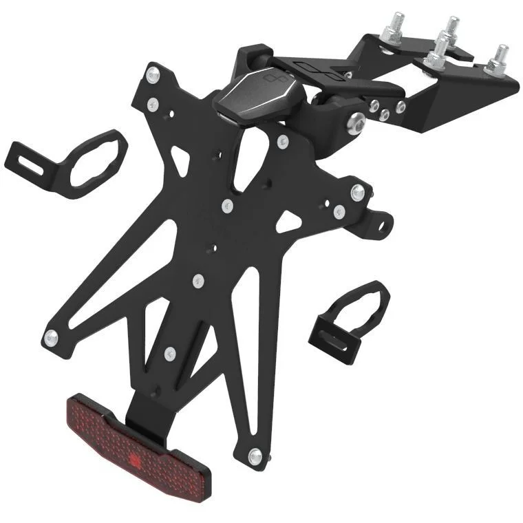 Adjustable License Plate Kit With Reflector And Lightech License Plate Light Specific For Kawasaki ZX6r (2019-21) Nuova Collezione