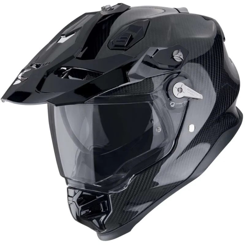 Adventure Scorpion ADF 9000 CARBON AIR SOLID Black Full-Face Motorcycle Helmet Must-Have