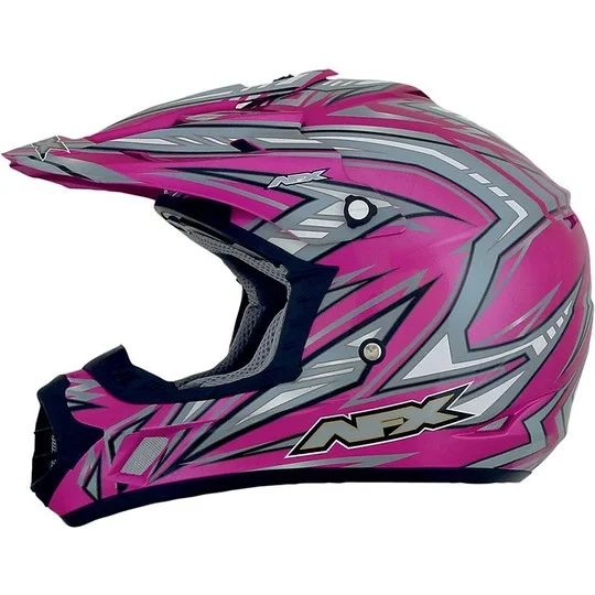 Ultime Pezzi Afx FX-17 Factor Fuchsia Metal Cross Enduro Motorcycle Helmet
