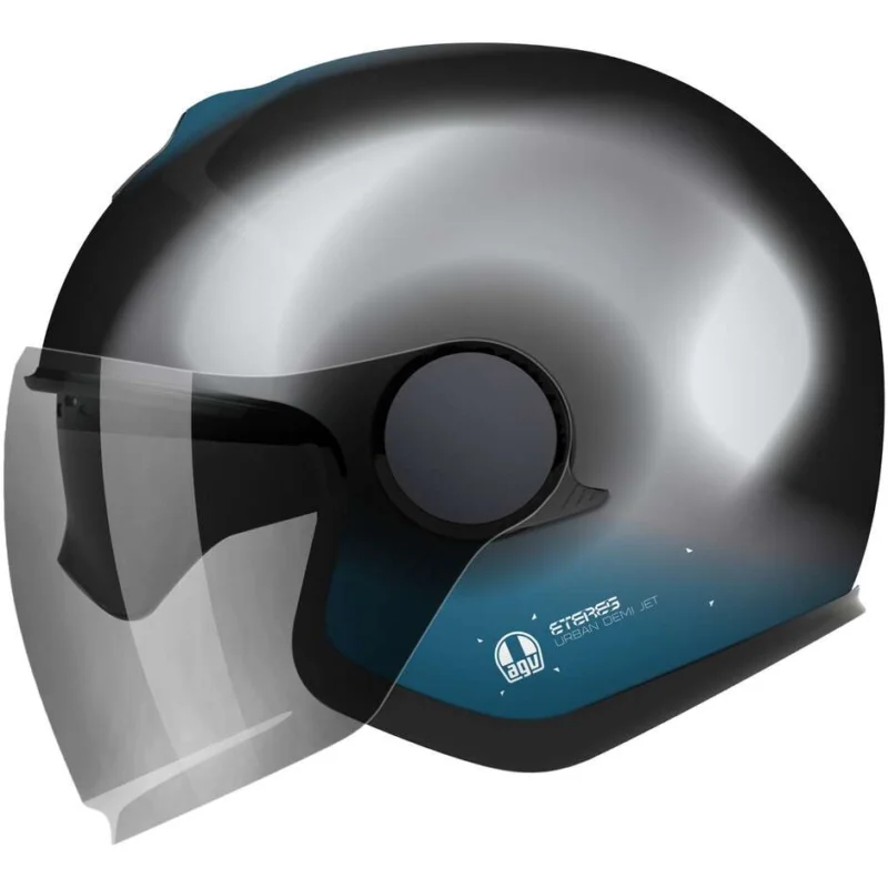 Affare AGV ETERES LEVANTO Jet Motorcycle Helmet Black Silver Blue