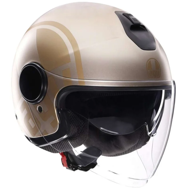 AGV ETERES SIROLO Jet Motorcycle Helmet Matt White Gold Offerta Lampo