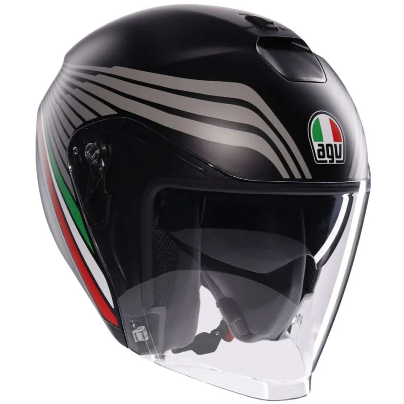 AGV IRIDES BOLOGNA Jet Motorcycle Helmet Matt Black Tricolor Offerta Limitata