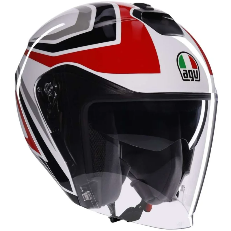 Nuovo Arrivo AGV IRIDES TOLOSA Jet Motorcycle Helmet Black Grey Red