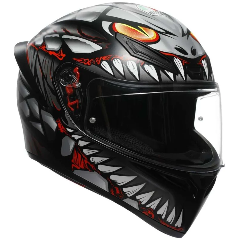 Più Venduto Agv K1 S LYZARD Full Face Motorcycle Helmet Matt Black Grey Red