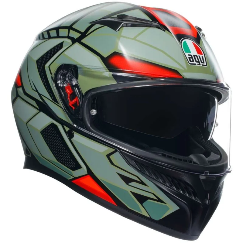 Bestseller Agv K3 DECEPT Integral Motorcycle Helmet Matt Black Green Red