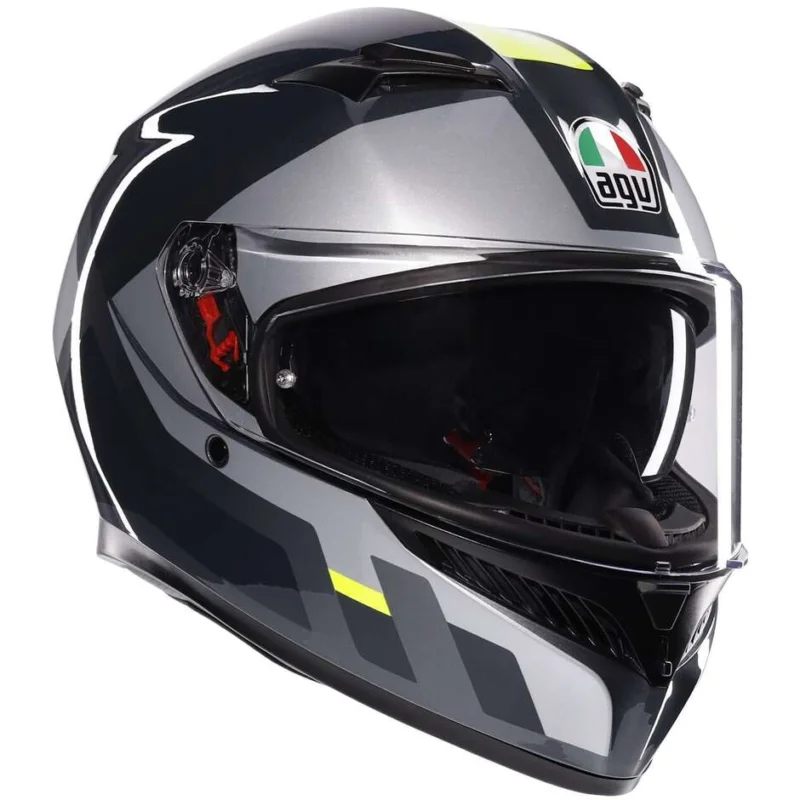 Pagamento Sicuro AGV K3 SHADE Full Face Motorcycle Helmet Gray Fluo Yellow
