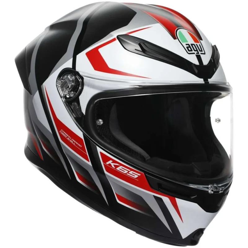 Solo Oggi AGV K6 S KARVE Matt Black White Red Full Face Touring Fiber Motorcycle Helmet