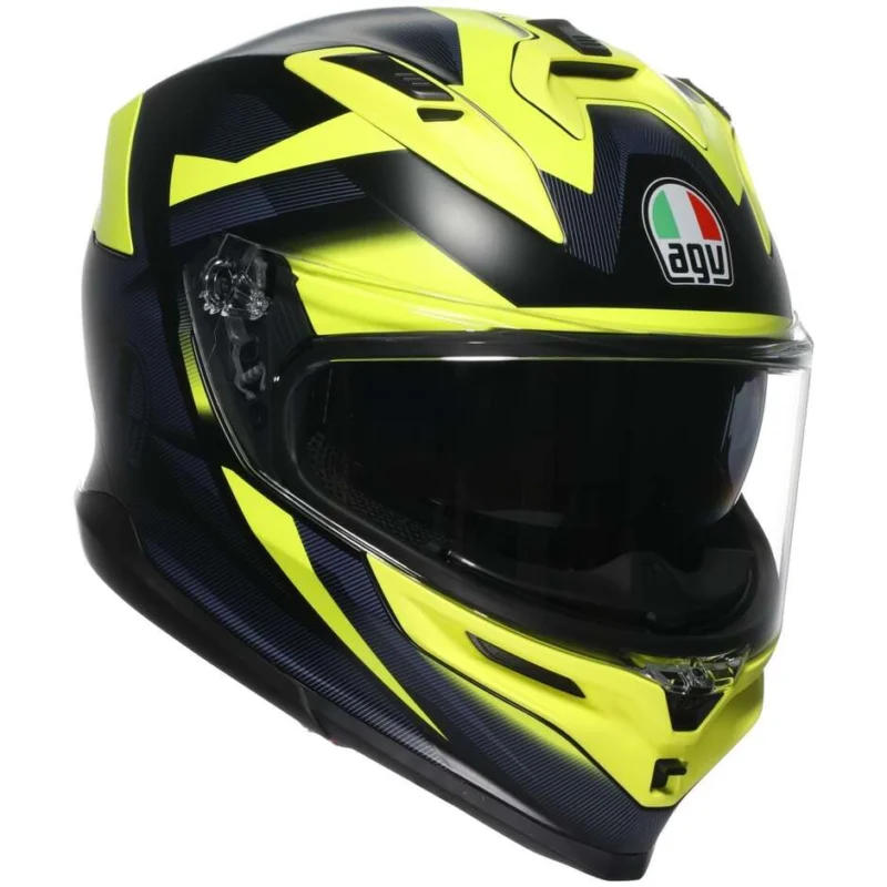 Agv K7 GLIMPSE Full Face Motorcycle Helmet Matt Black Fluorescent Yellow Offerta Limitata
