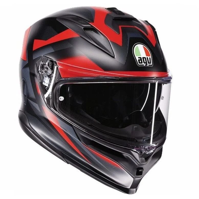 AGV K7 GLIMPSE Full Face Motorcycle Helmet Matte Black Red Solo Oggi