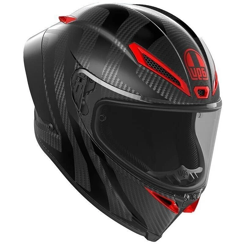 Agv PISTA GP RR INTREPIDO Full Face Motorcycle Helmet Matt Carbon Black Red Compra Oggi Stesso