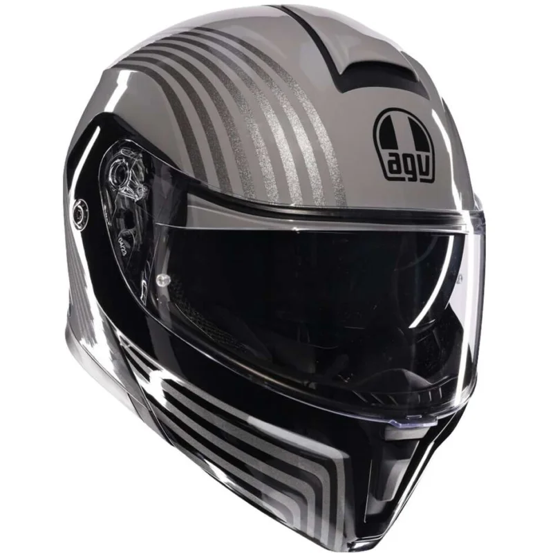 Agv STREETMODULAR ISEO Modular Motorcycle Helmet Grey Black Occasione Imperdibile