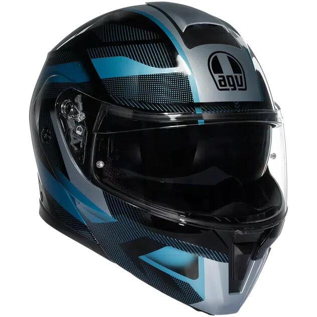 Agv STREETMODULAR LEDRO Modular Motorcycle Helmet P/J Matt Black Powder Blue Miglior Prezzo