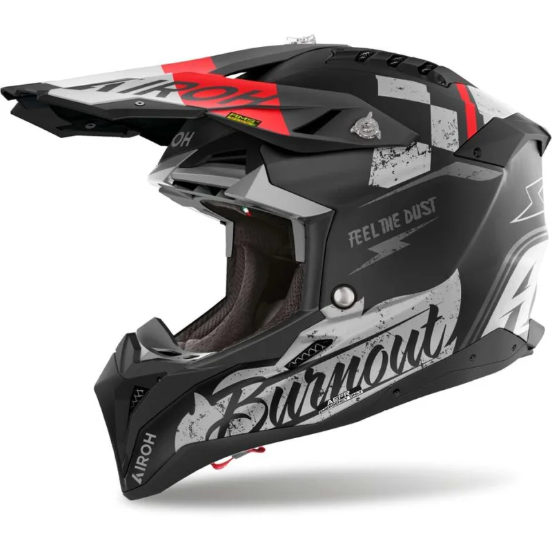 Airoh AVIATOR 3 BURNOUT Matt Cross Enduro Motorcycle Helmet A Buon Prezzo