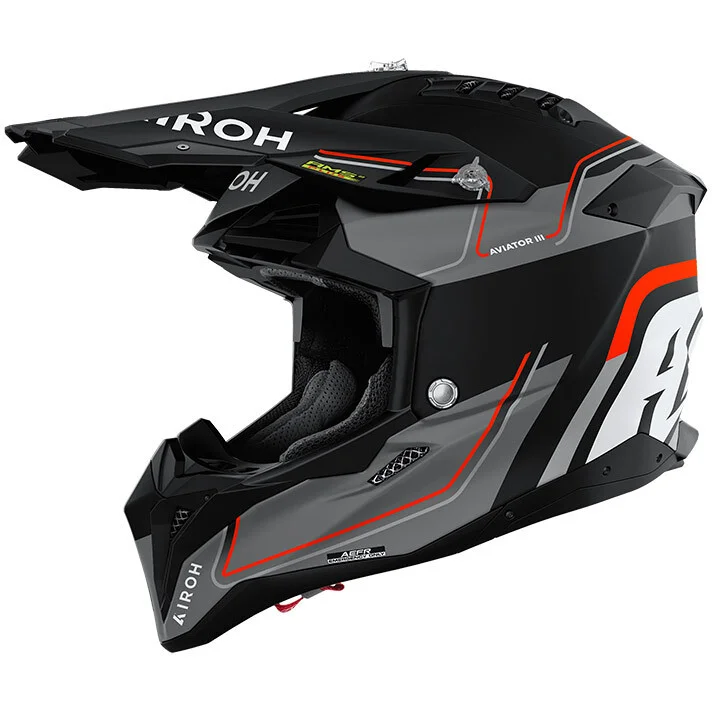 Airoh AVIATOR 3 LEADER Motocross Enduro Helmet Matte Orange Offerta Limitata