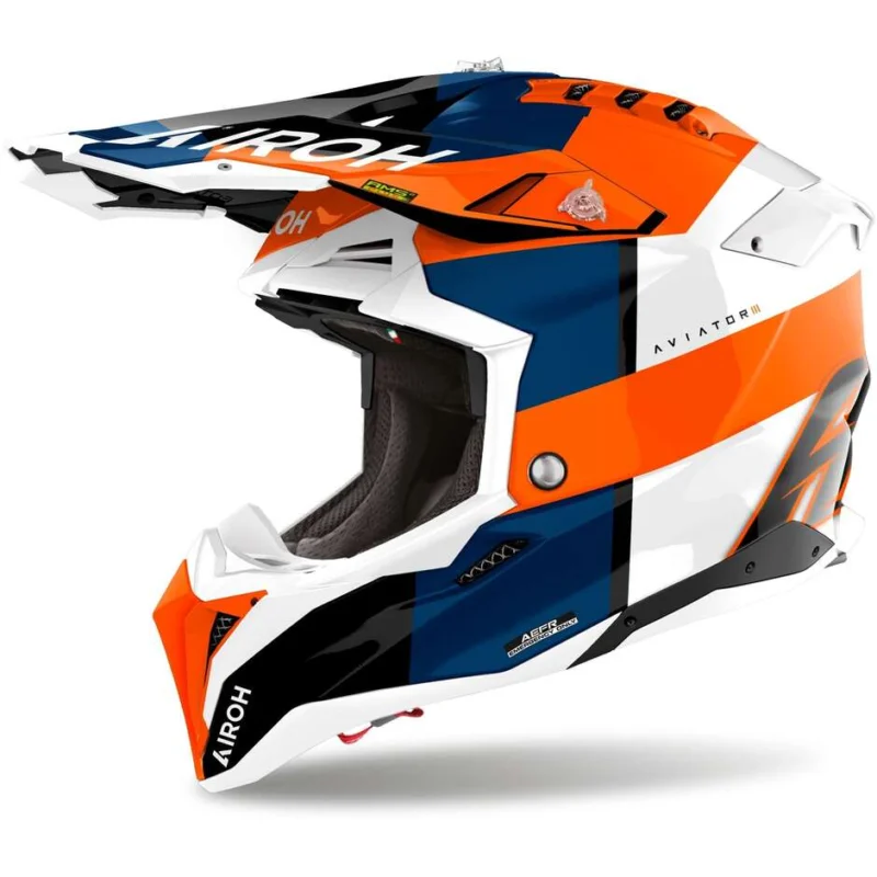 Soddisfatti O Rimborsati Airoh AVIATOR 3 MONARCH Orange Gloss Cross Enduro Motorcycle Helmet