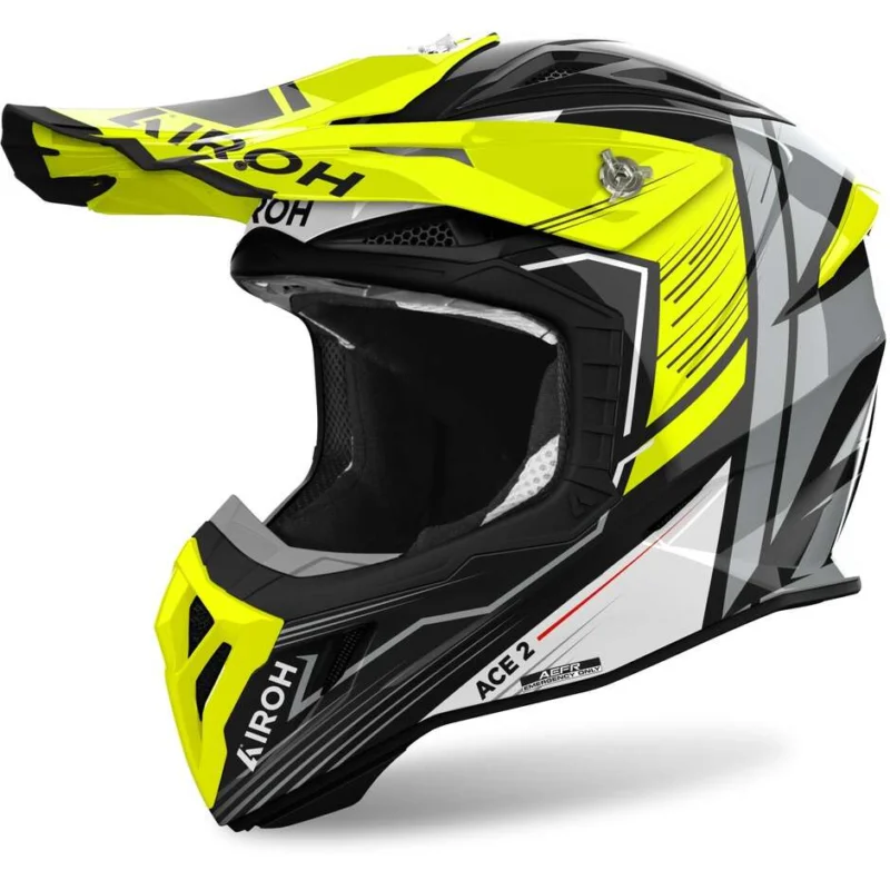 Offerta Lampo Airoh AVIATOR ACE 2 ENGINE Glossy Yellow Cross Enduro Motorcycle Helmet