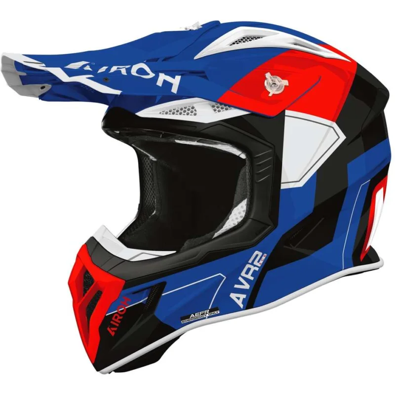 Spedizione Gratuita Airoh AVIATOR ACE 2 SHIELD Motocross Enduro Helmet Glossy Blue Red