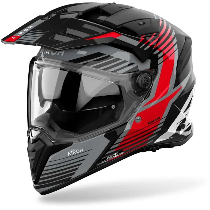 Saldi Airoh BANDIT SPICY Adventure Motorcycle Helmet Gloss Red
