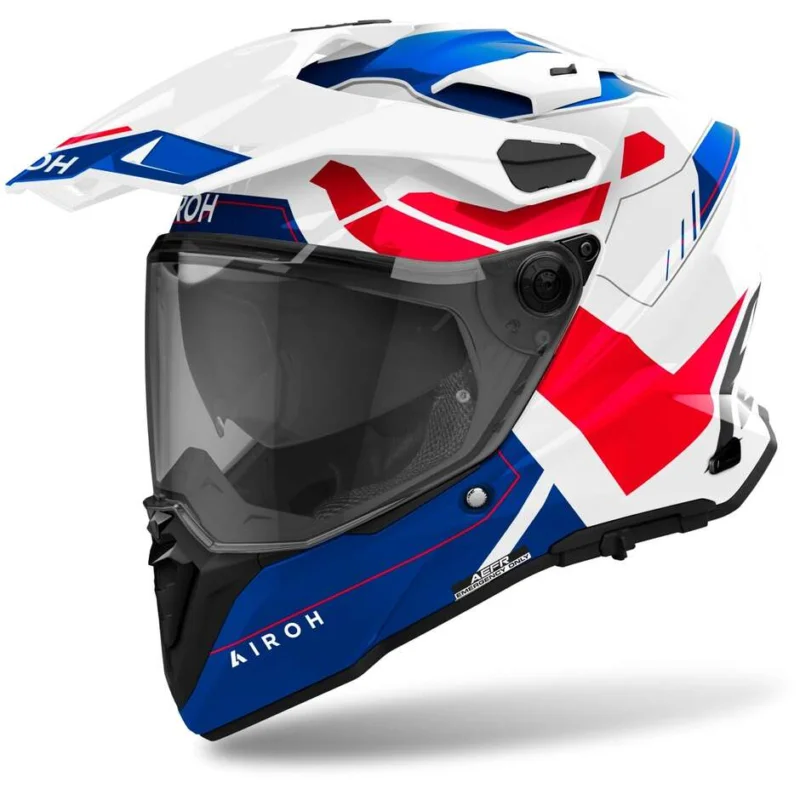 Vendita Finale Airoh COMMANDER 2 REVEAL Adventure Motorcycle Helmet Blue Red