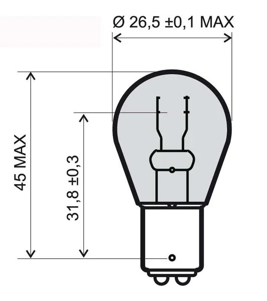 246510365 - LAMPADA BIANCA 12V 21/5W BAY15D Prezzo Scontato