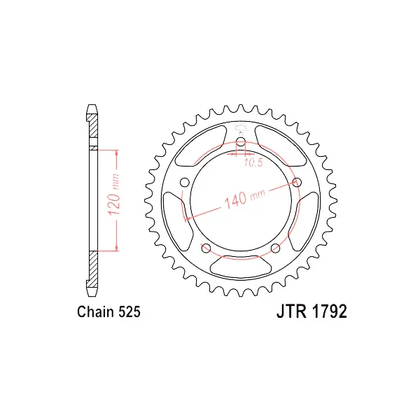 Nuova Collezione 541460443 - CORONA 43 DENTI PASSO 525 GSX-R 600 2006>2010/GSX-R 750 2004>2005