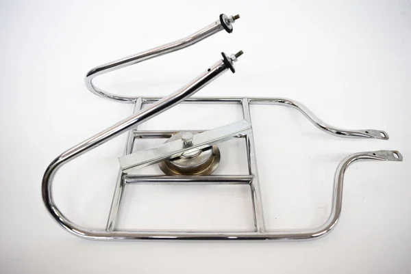 034D - PORTAPACCHI POSTERIORE CON PORTARUOTA DI SCORTA CROMATO LAMBRETTA LI 125-150 1°-2° SERIE Prezzo Scontato