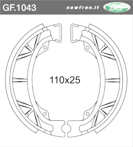 Subito Disponibile GF1043 - SERIE GANASCE FRENO POSTERIORI AGILITY R10-R12 50 4T