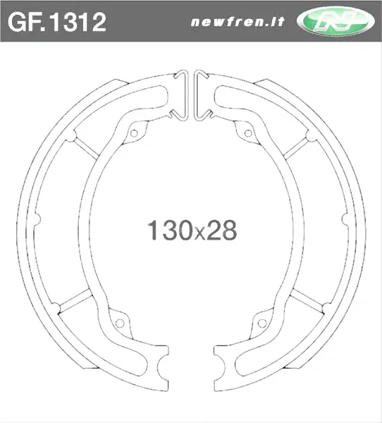 GF1312 - COPPIA GANASCE FRENO POSTERIORI NEWFREN SYM FIDDLE II 125 2008>2010 SYMPHONY 50 2009> SUPER DUKE 150 1999>2002 Economico
