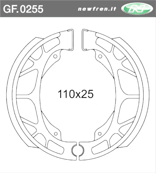 GF0255 - SERIE GANASCE FRENO POSTERIORI F12 PHANTOM 50 1994>1998 Spedito Oggi