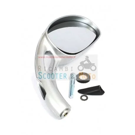 Specchietto Dx Completo Originale Malaguti F 12 F 15 Argento Opaco Scelto Dai Clienti