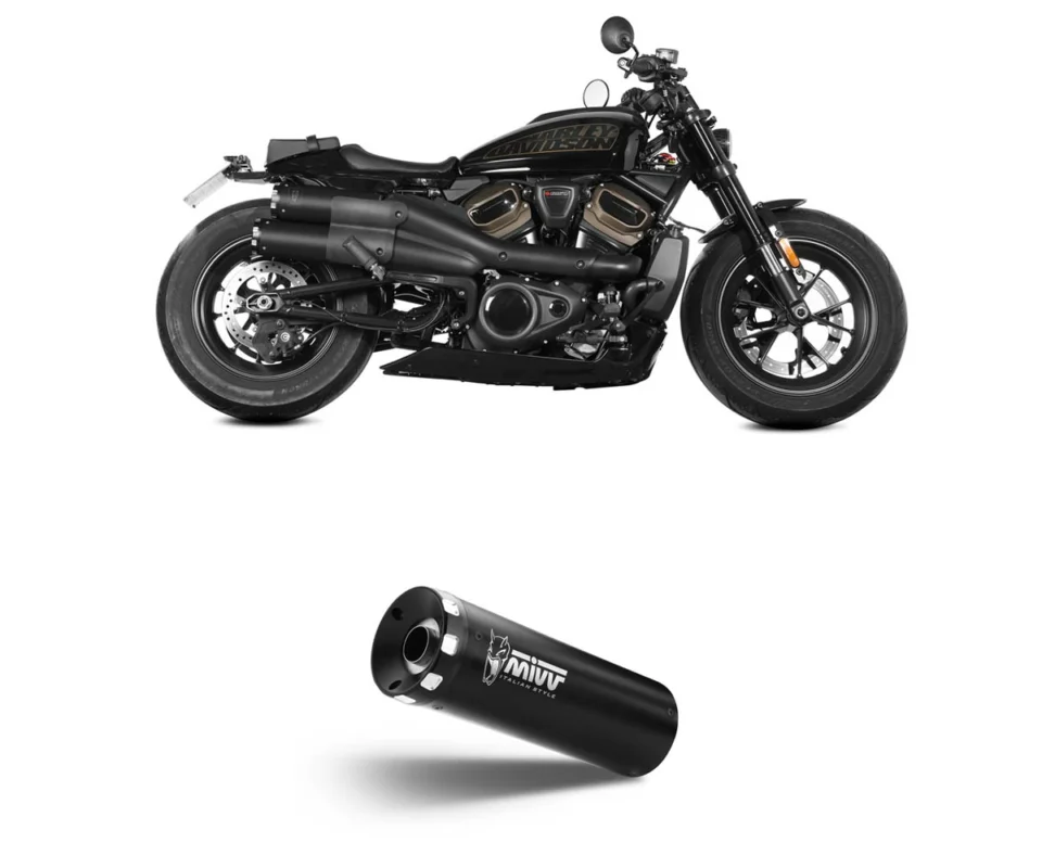 Offerta Del Giorno 2 Terminali di Scarico MIVV HR-1 Inox Nero per HARLEY DAVIDSON SPORTSTER SModelli dal 2021 al 2024 HD.004.LH1BA