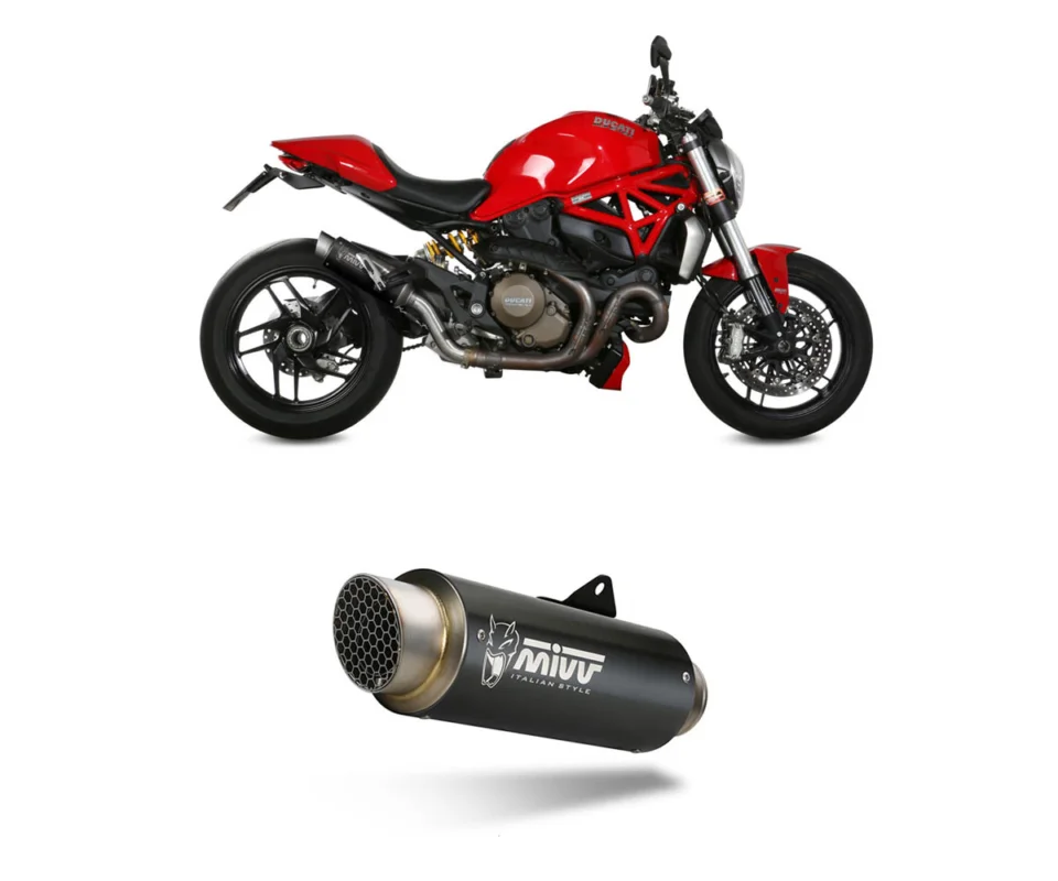 Ultime Pezzi Terminale di Scarico MIVV GP PRO Inox Nero per DUCATI MONSTER 1200/SModelli dal 2014 al 2016 D.030.LXBP