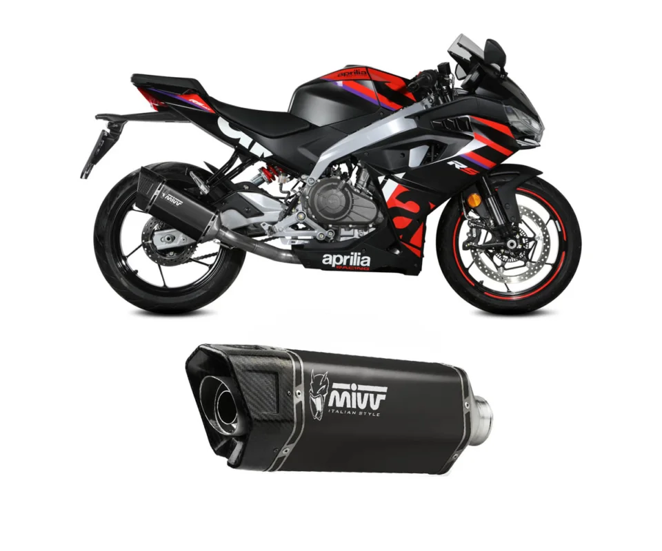 Prezzo Basso Scarico Completo Mivv SR-1 Acciaio Nero APRILIA RS 457Modelli dal 2024 al 2026 A.021.LR1XB