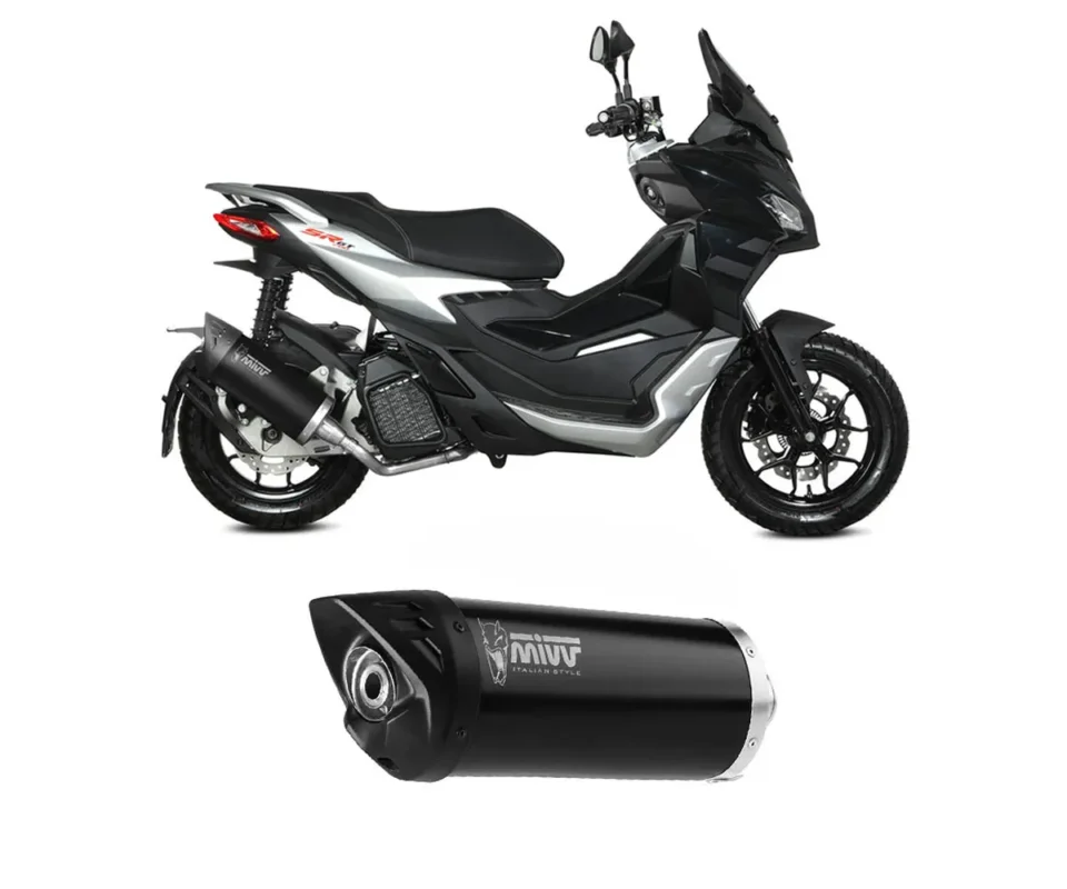 Di Tendenza Terminale di Scarico Mivv MOVER Acciaio Nero per APRILIA SR 200 GTModelli dal 2022 al 2024 MV.AP.0001.LV