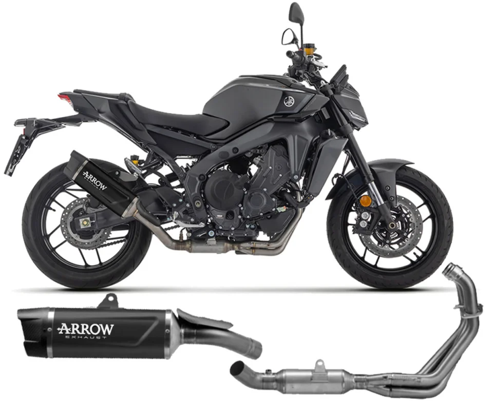 Must-Have Impianto Scarico Completo no uso stradale Arrow Indy Race EVO Alluminio Dark fondello in Carbonio Yamaha MT-09 / SPModelli dal 2024 al 2026 71988AKNT + 71070CC