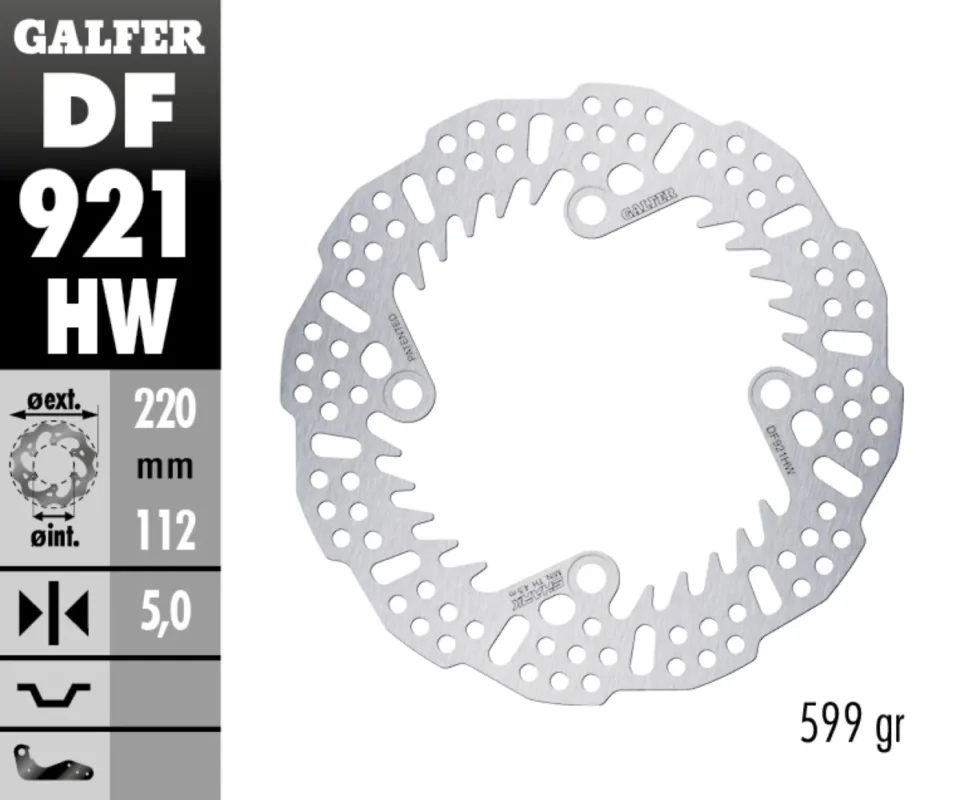 Galfer Disco Freno Posteriore SHARK FIXED 220X5MMper SHERCO 4.5 SEF-R ISDEModelli: 2015 DF921HW A Buon Prezzo