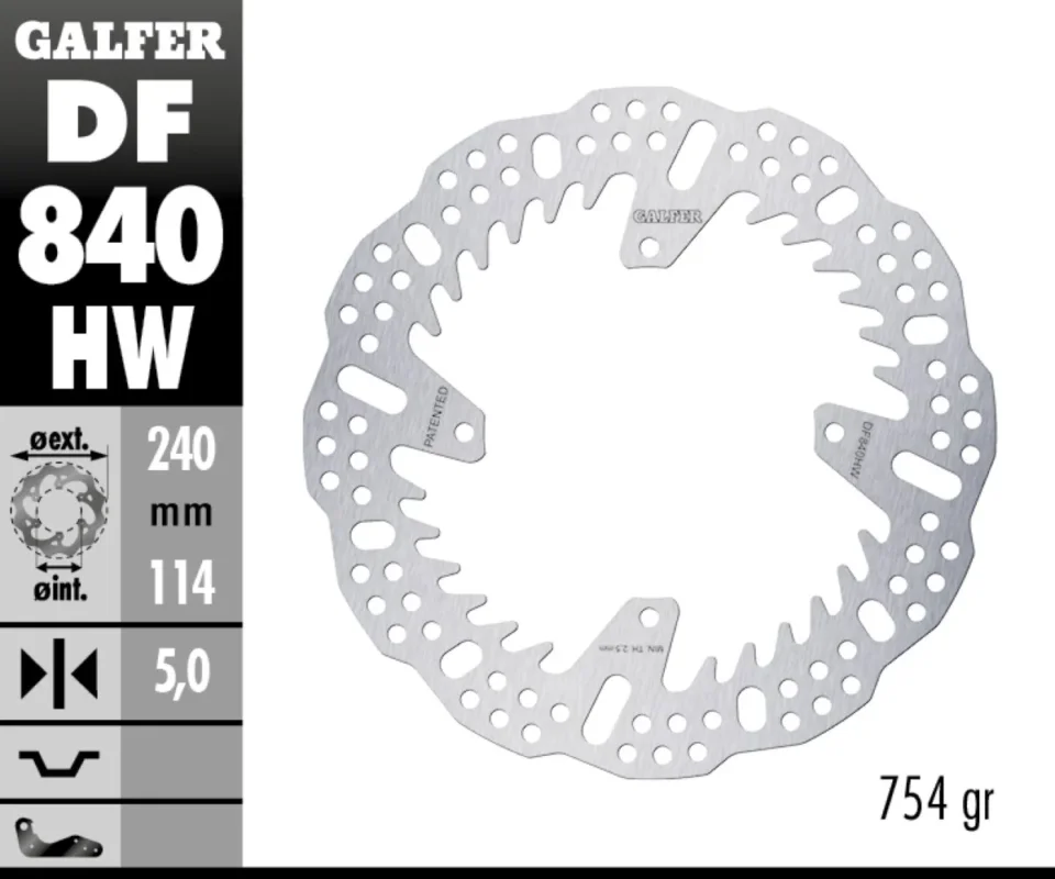 Galfer Disco Freno Posteriore SHARK FIXED 240X5MM per TM MX 125Modelli: 2015 DF840HW Miglior Prezzo